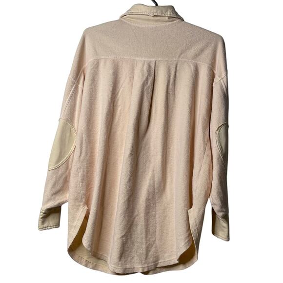 Free People‎ Oversized Ruby Sweetheart Fleece Shirt Jacket Distressed Size Small - Picture 4 of 16